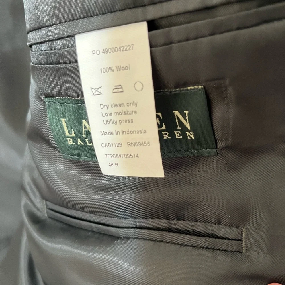 Lauren Ralph Lauren Black and Chocolate Wool Tweed Blazer